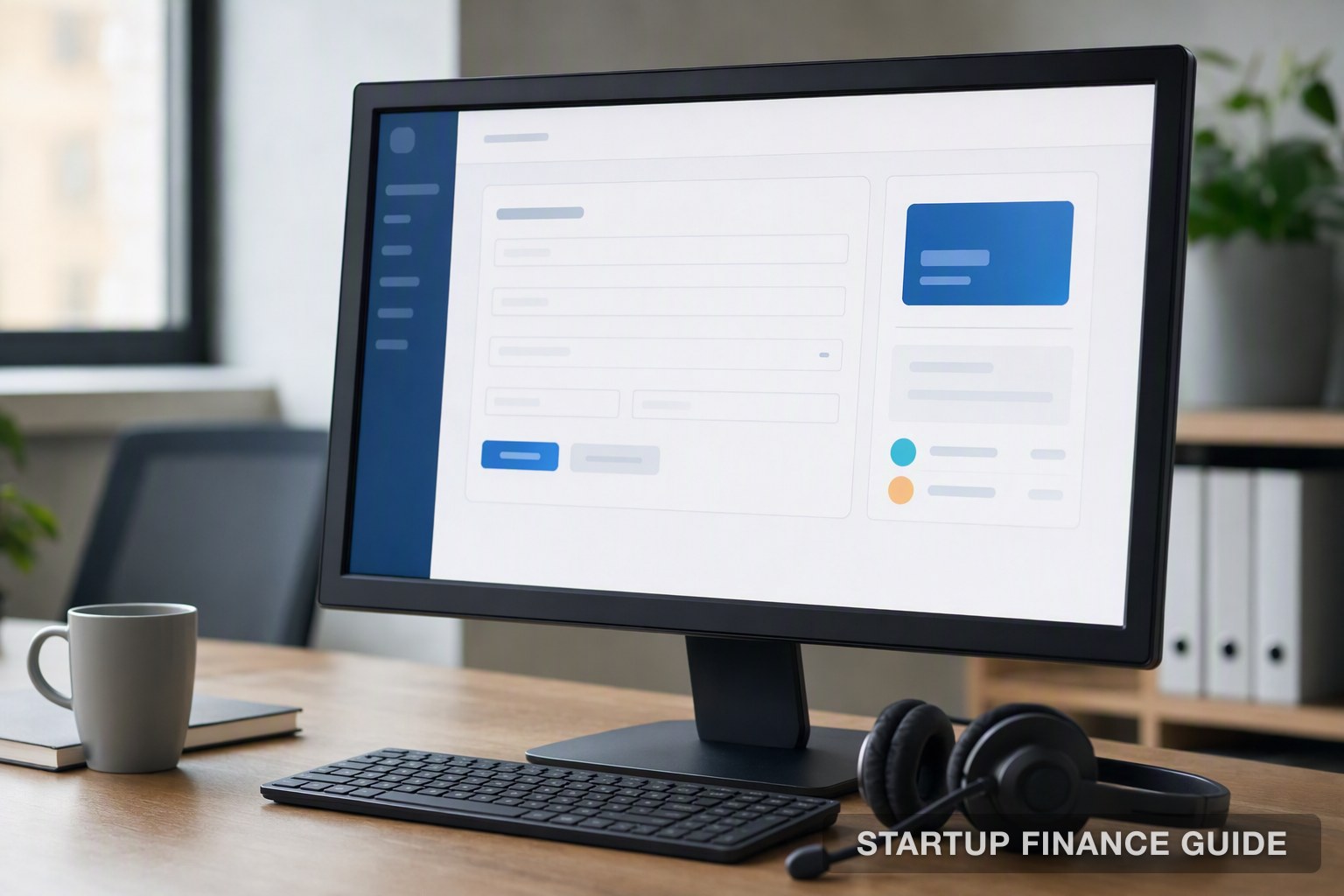A payment portal interface on an office monitor